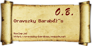 Oravszky Barabás névjegykártya